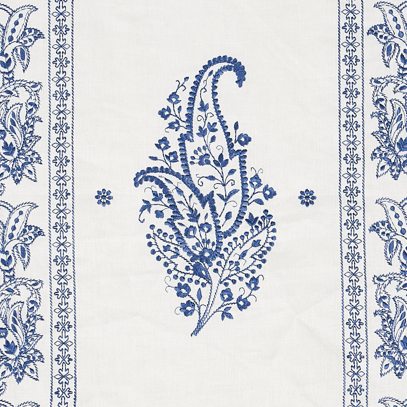 Schumacher Jaipur  Blue Fabric Sample 65802