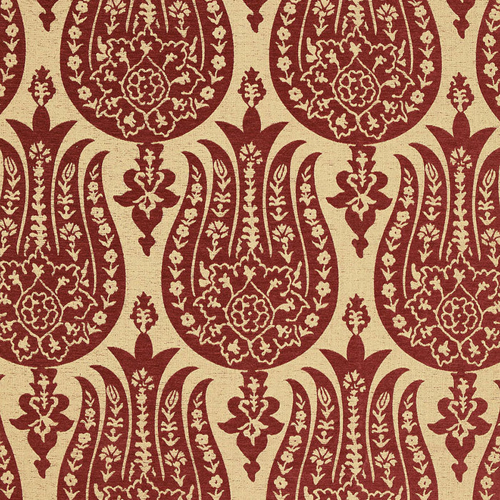 Schumacher Izmir Chenille Red Earth Fabric Sample 65862