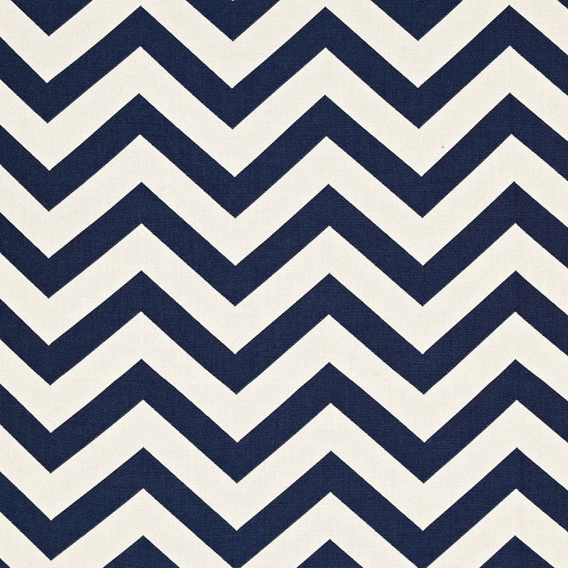 Schumacher Antibes Chevron Navy Fabric 65920