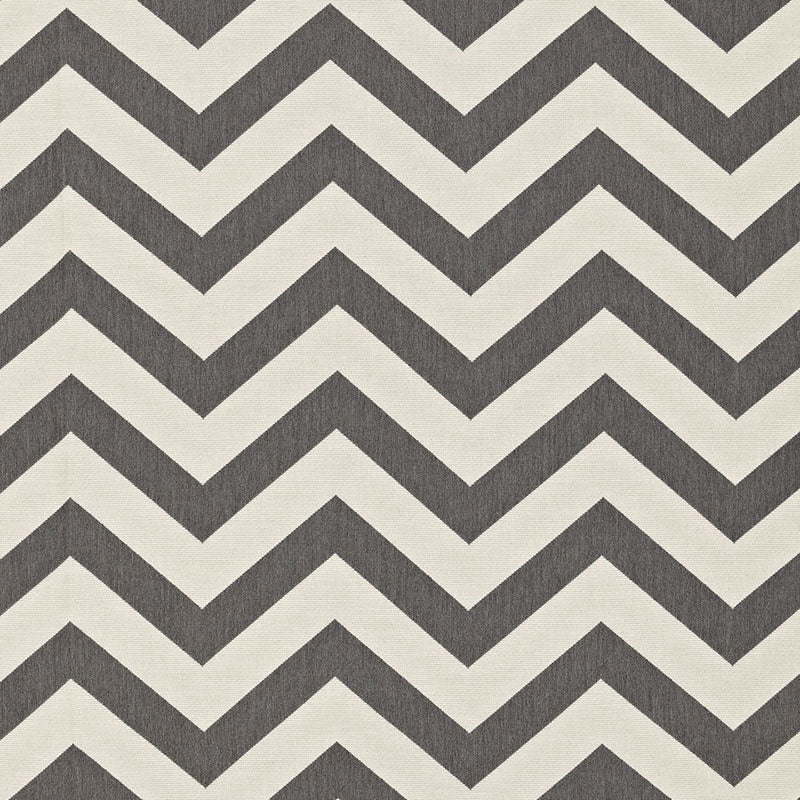 Schumacher Antibes Chevron Oxford Grey Fabric 65922