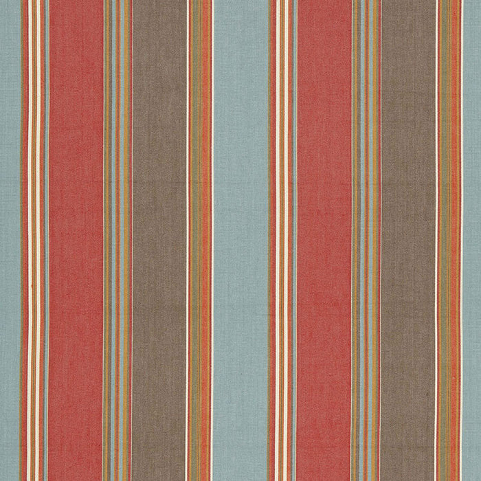 Schumacher Addison Cotton Stripe Red Earth Fabric Sample 66000