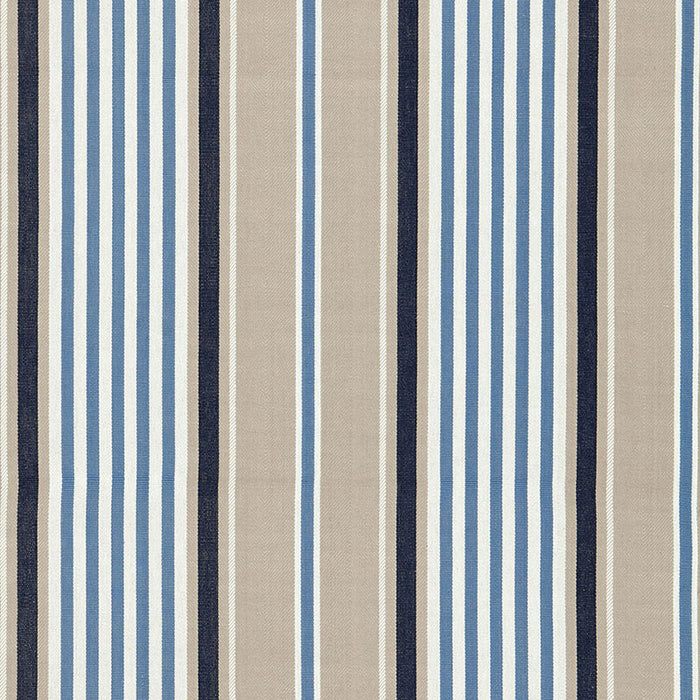 Schumacher Minzer Cotton Stripe Indigo Fabric Sample 66011