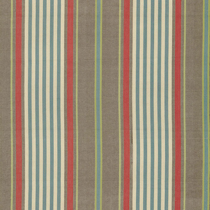 Schumacher Minzer Cotton Stripe Red Earth Fabric Sample 66013