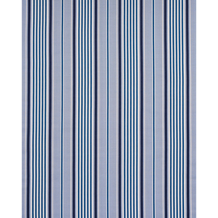 Schumacher Minzer Cotton Stripe Blue Fabric Sample 66014