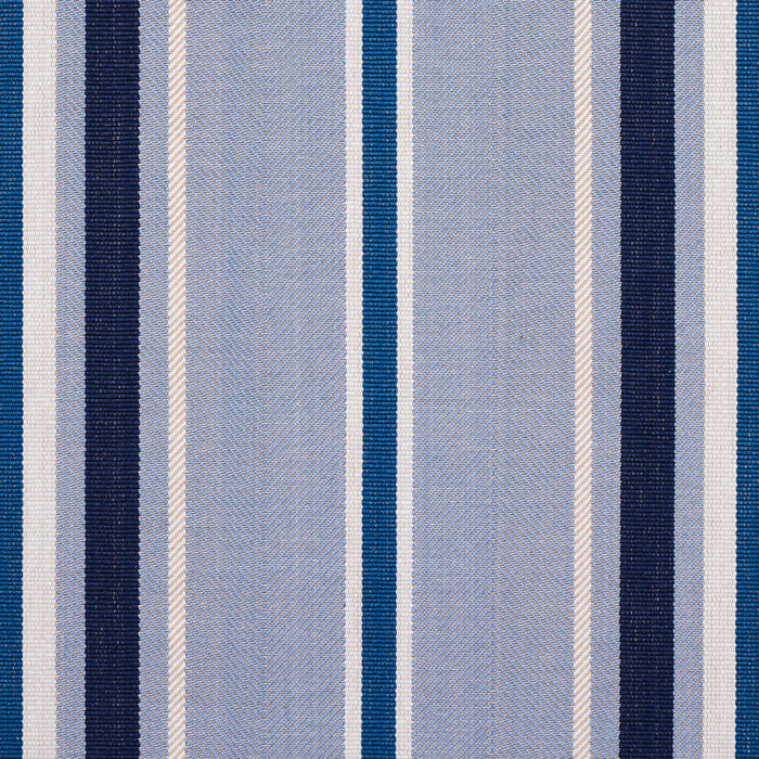 Schumacher Minzer Cotton Stripe Blue Fabric Sample 66014