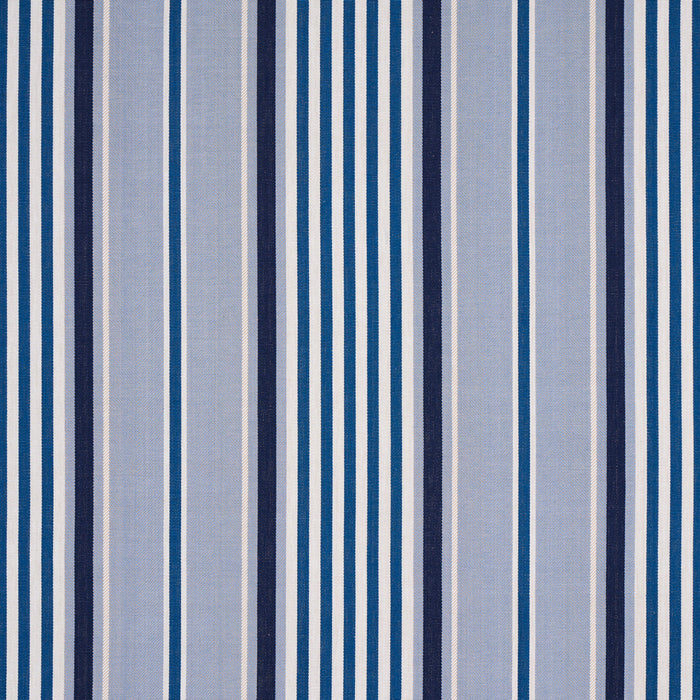 Schumacher Minzer Cotton Stripe Blue Fabric Sample 66014