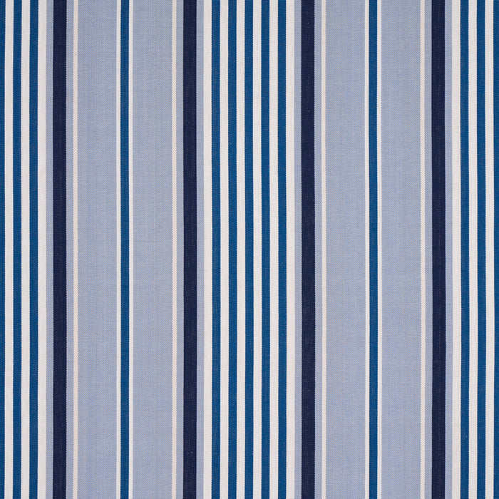 Schumacher Minzer Cotton Stripe Blue Fabric 66014