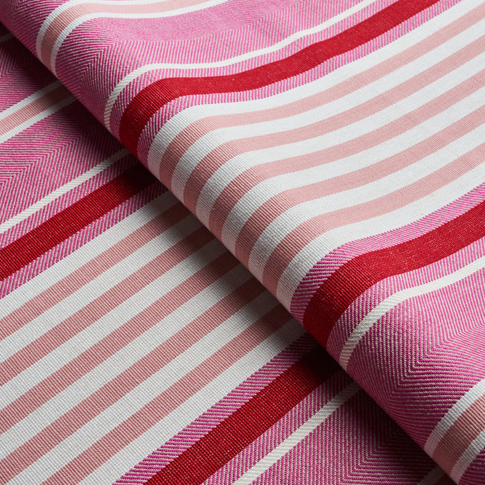 Schumacher Minzer Cotton Stripe Pink Fabric 66016