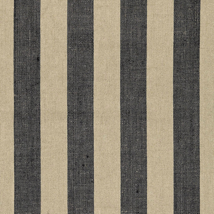 Schumacher Augustin Linen Stripe Ebony / Linen Fabric 66075