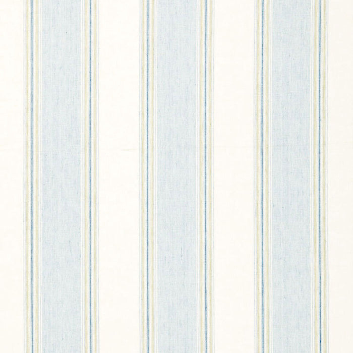 Schumacher Savannah Linen Stripe Chambray Fabric Sample 66082