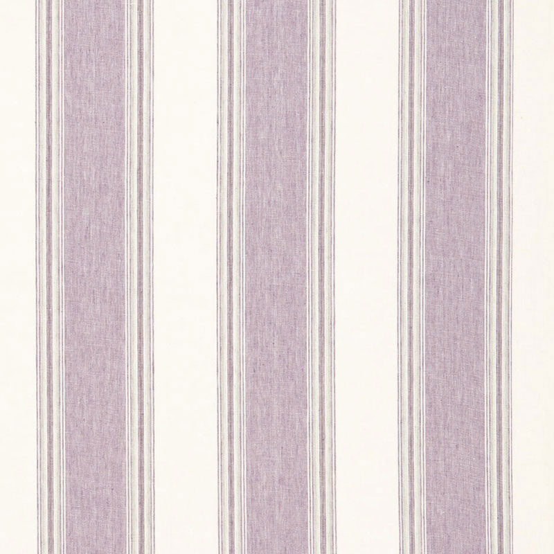 Schumacher Savannah Linen Stripe Lavender Fabric 66083