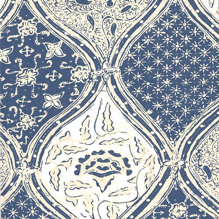 China Seas Balinese Batik Navy Cream Wallpaper 6630-08WP