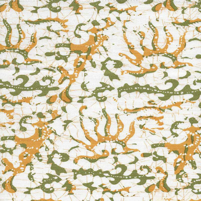 China Seas Hulai Batik Green Yellow Fabric 6640W-02