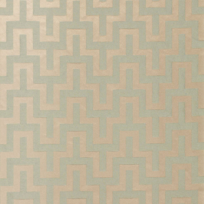 Schumacher Maubray Weave Aqua Fabric 66551