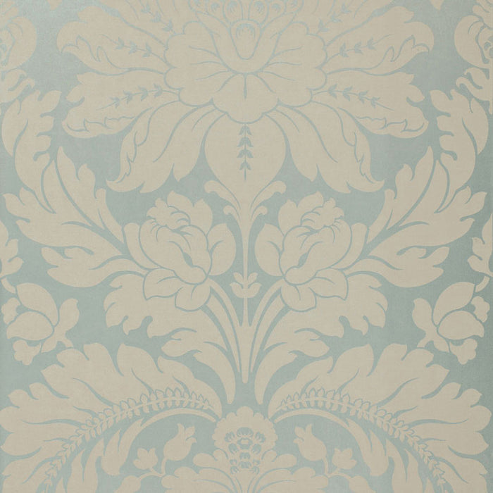 Schumacher Anvers Damask Azure Fabric Sample 66561