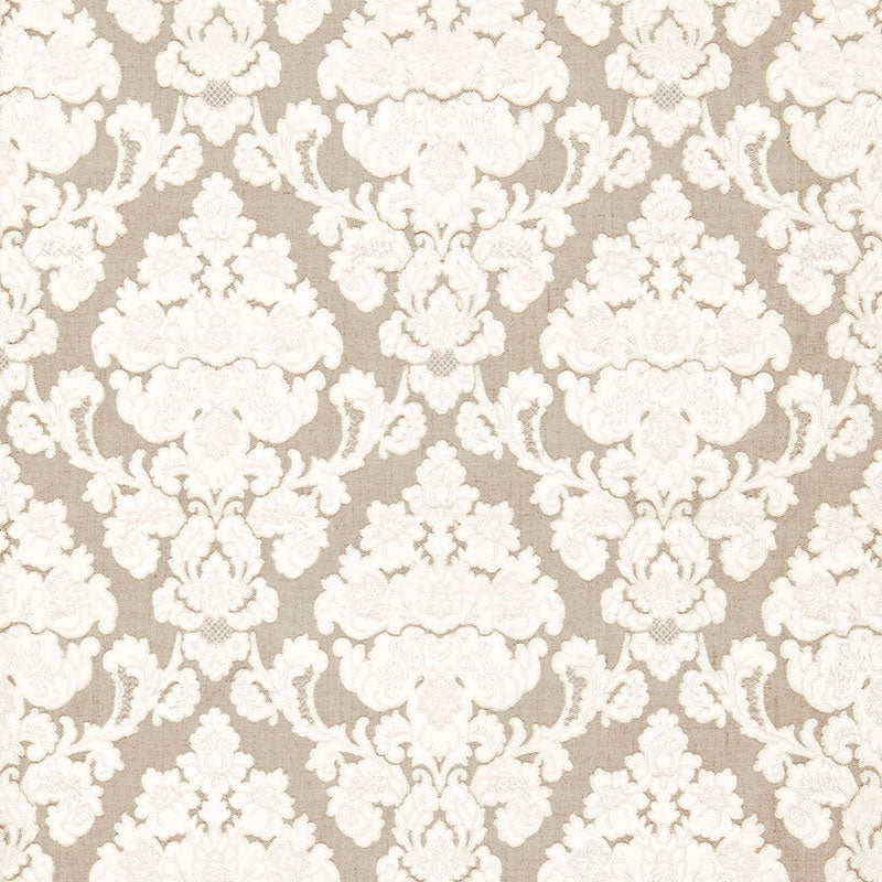 Schumacher Montalcino Applique Damask Linen Fabric 66590