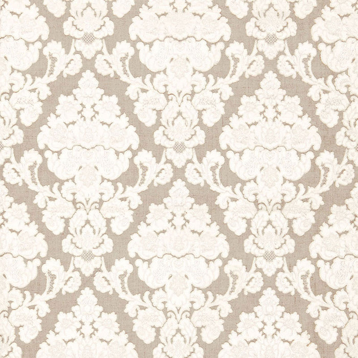 Schumacher Montalcino Applique Damask Linen Fabric 66590