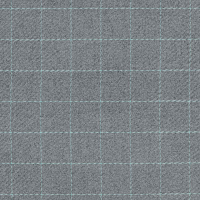 Schumacher Bancroft Wool Plaid Oxford Grey Fabric Sample 66773