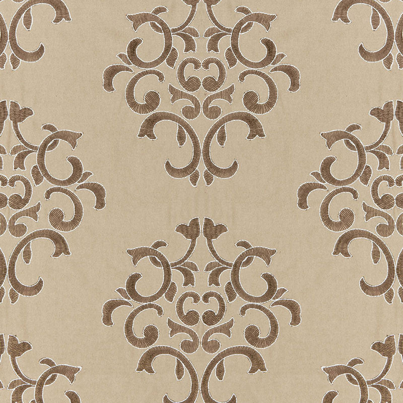 Schumacher Byron Embroidered Wool Buckskin Fabric 66831