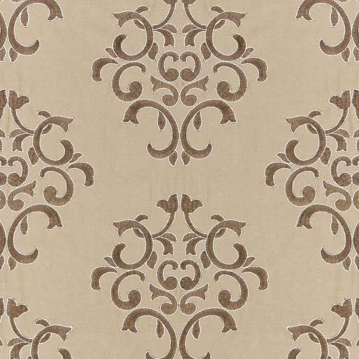 Schumacher Byron Embroidered Wool Buckskin Fabric 66831