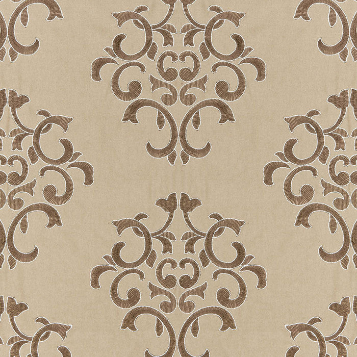 Schumacher Byron Embroidered Wool Buckskin Fabric Sample 66831