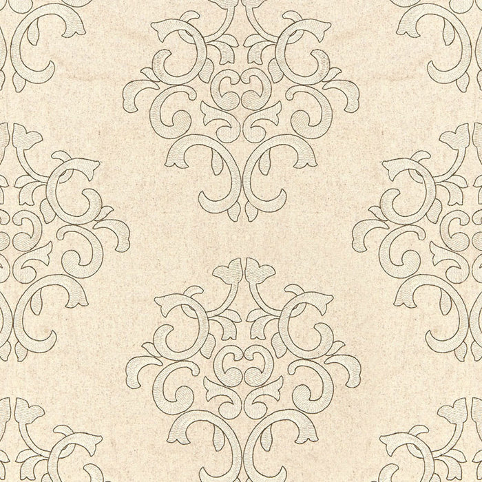 Schumacher Byron Embroidered Wool Oat Fabric 66832