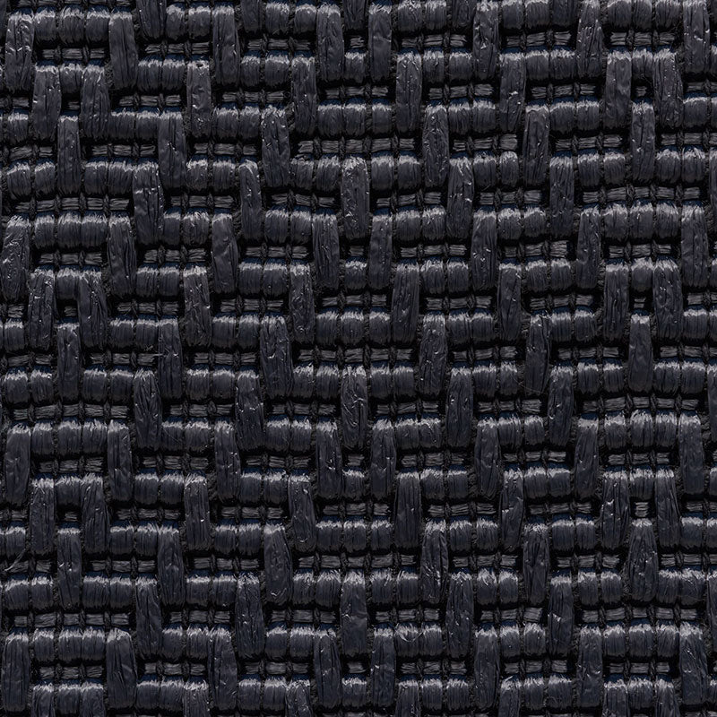 Schumacher Raffia Herringbone Raven Fabric 67123