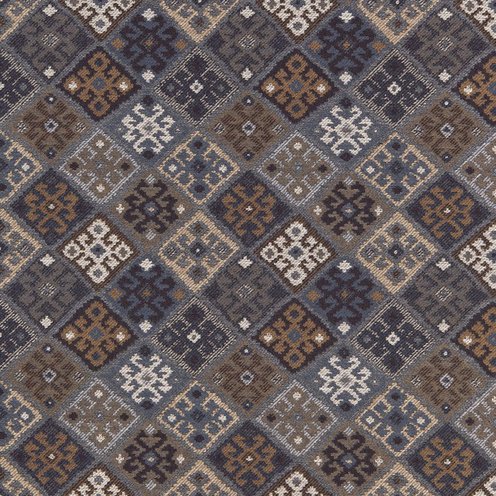 Schumacher Kilim Weave Denim Fabric Sample 67141