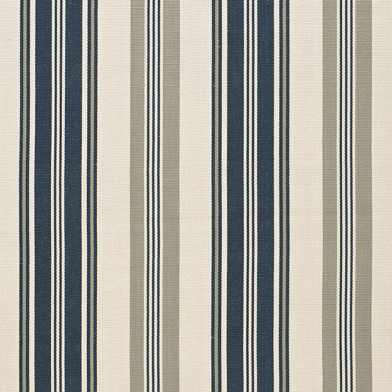 Schumacher Fjord Stripe Indigo Fabric 67480