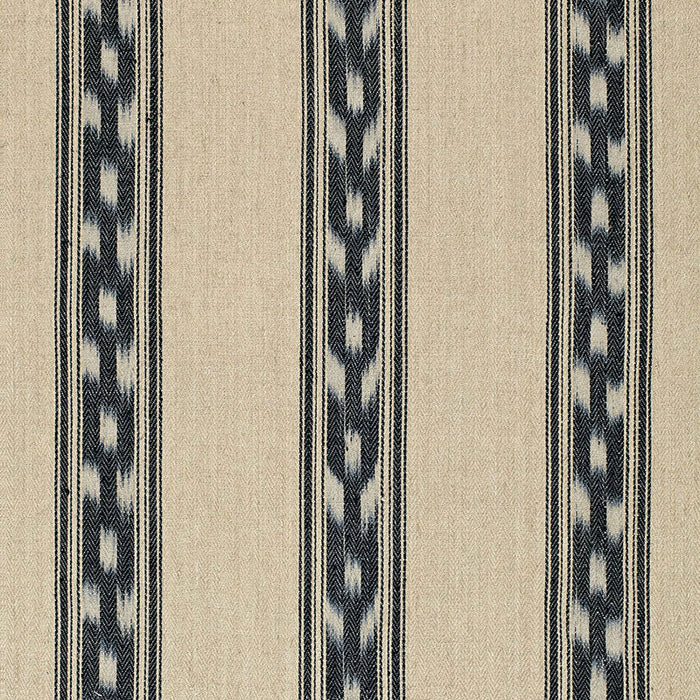 Schumacher Mojave Ikat Stripe Ebony Fabric Sample 67510