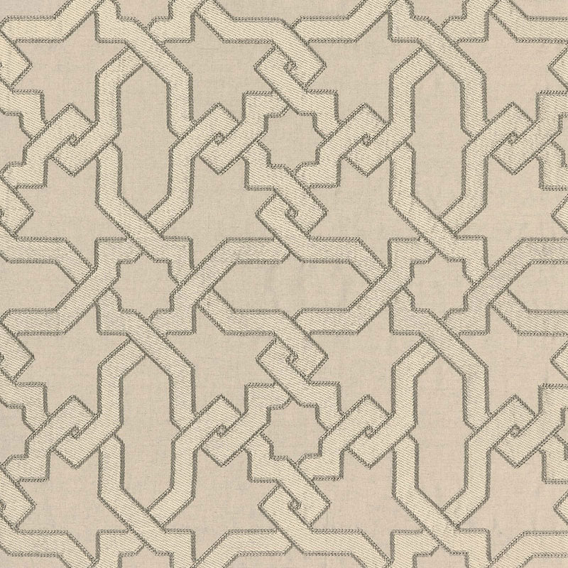 Schumacher Cordoba Embroidery Stone Fabric 67571