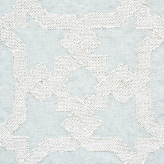 Schumacher Cordoba Embroidery Mist Fabric Sample 67573