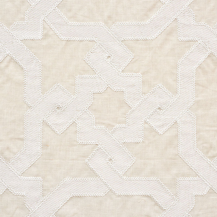 Schumacher Cordoba Embroidery Linen Fabric Sample 67574