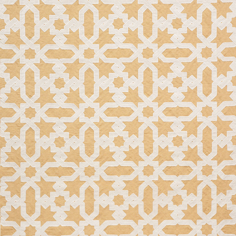 Schumacher Cordoba Embroidery Ochre Fabric 67575