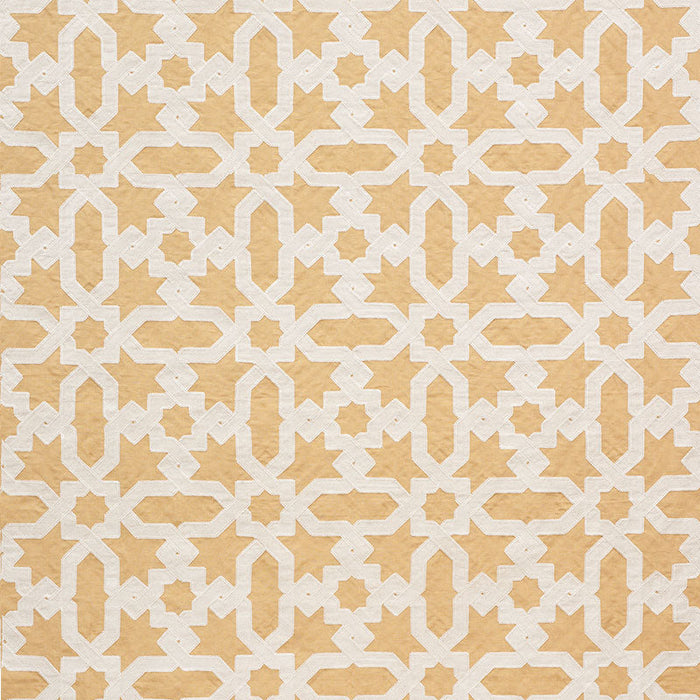 Schumacher Cordoba Embroidery Ochre Fabric Sample 67575