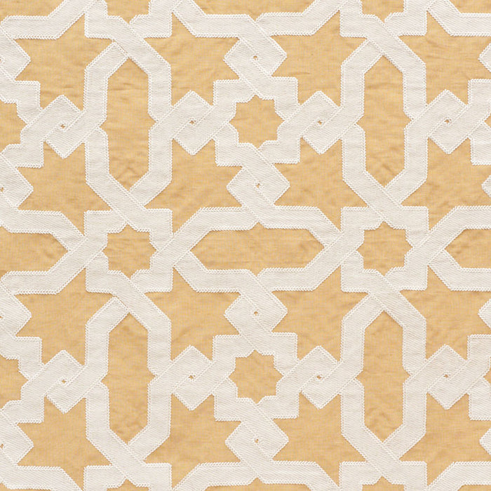 Schumacher Cordoba Embroidery Ochre Fabric 67575