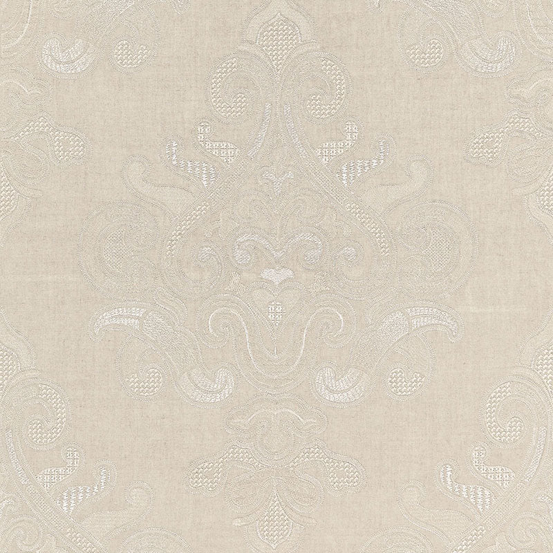 Schumacher Angkor Embroidery Linen Fabric 67581