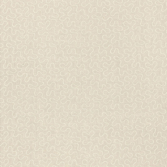 Schumacher Meander Embroidery Linen Fabric Sample 67601