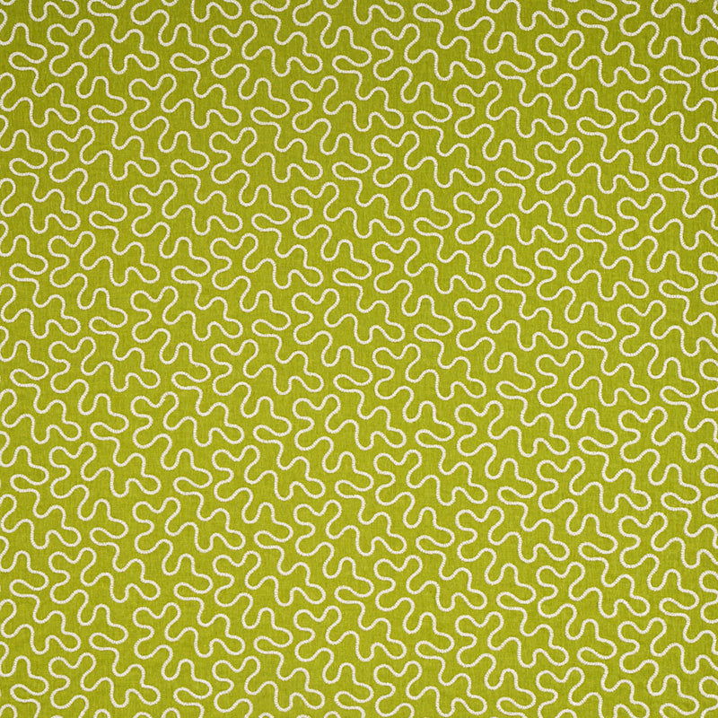 Schumacher Meander Embroidery Leaf Fabric 67604