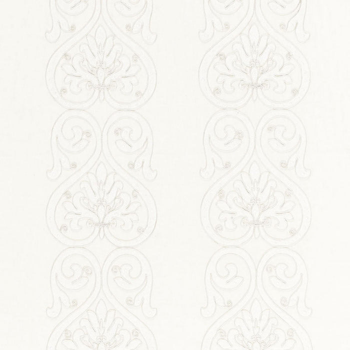 Schumacher Medici Embroidery Blanc Fabric 67640