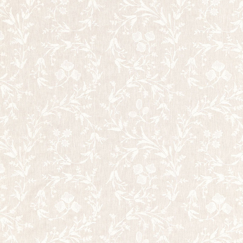 Schumacher Fiorentina Embroidery Oat Fabric 67821