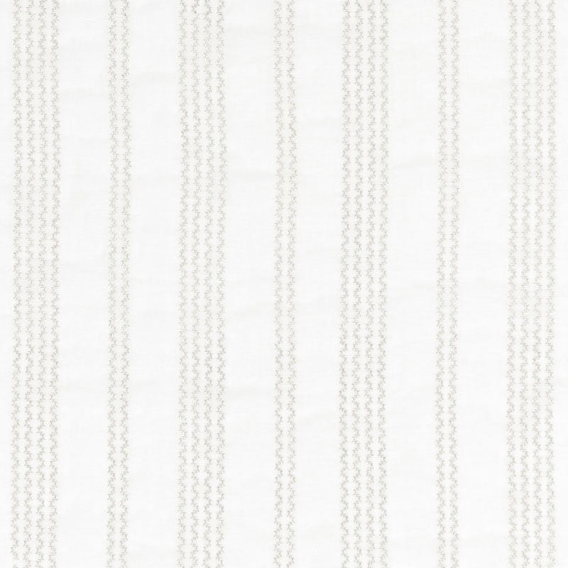 Schumacher Piero Stripe Embroidery Pearl Fabric 67880