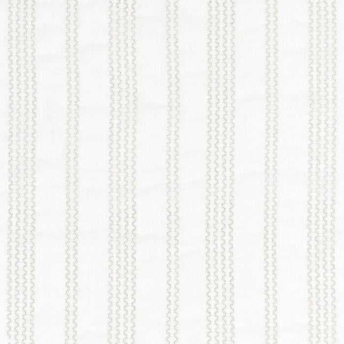 Schumacher Piero Stripe Embroidery Pearl Fabric Sample 67880