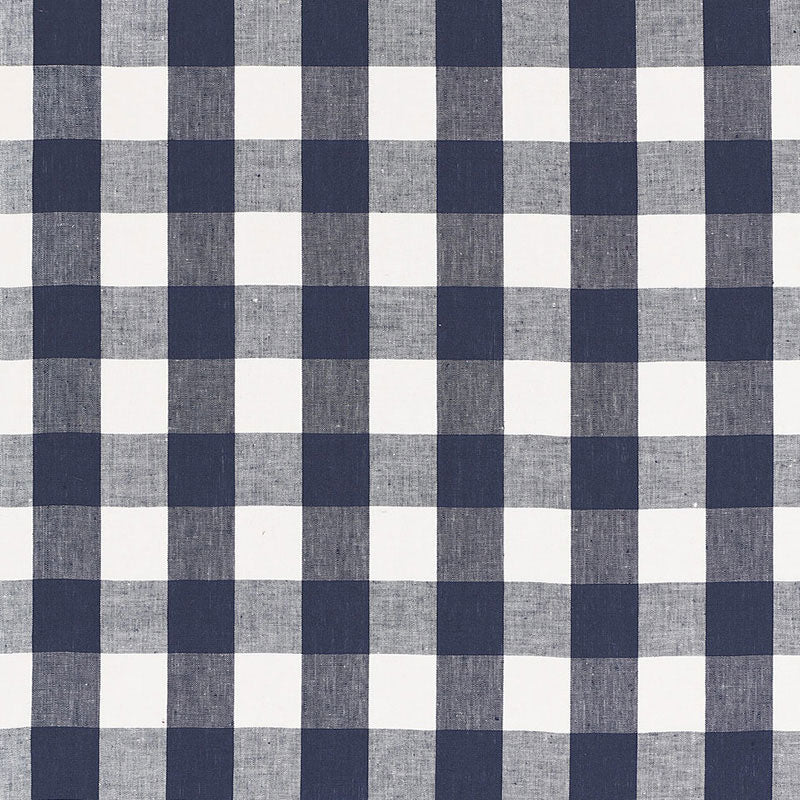 Schumacher Key West Check Navy Fabric 68015