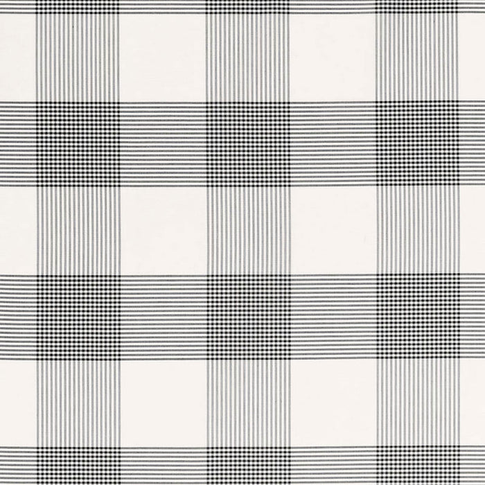 Schumacher Antigua Plaid Jet Fabric 68035