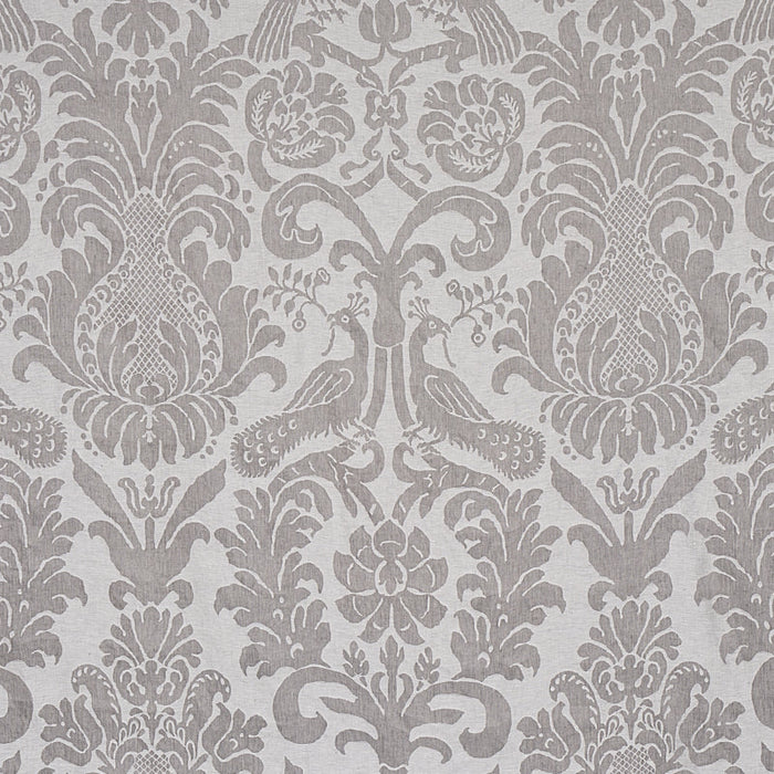 Schumacher Anna Damask Grey Fabric Sample 68436