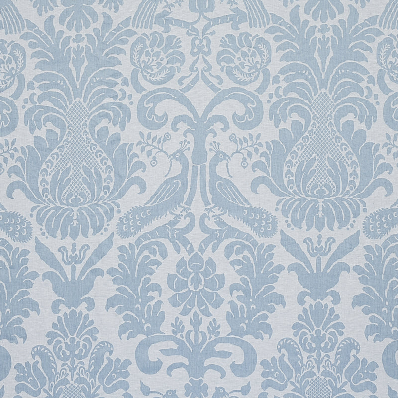 Schumacher Anna Damask Soft Blue Fabric 68437