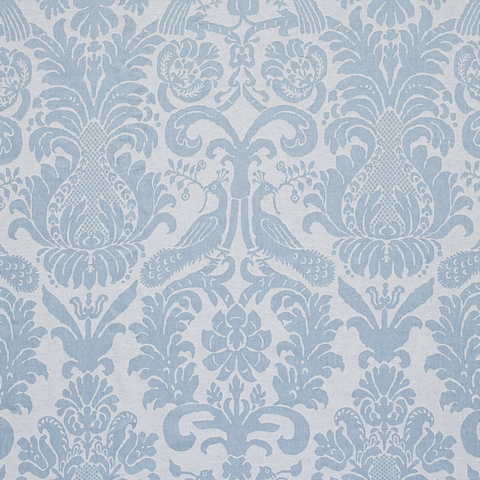 Schumacher Anna Damask Soft Blue Fabric Sample 68437