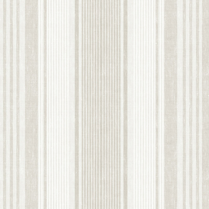 Schumacher Linen Stripe Natural Wallpaper 6861