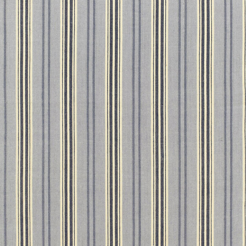 Schumacher Loire Jute Stripe Bleu Fabric 68690